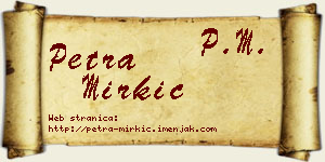 Petra Mirkić vizit kartica